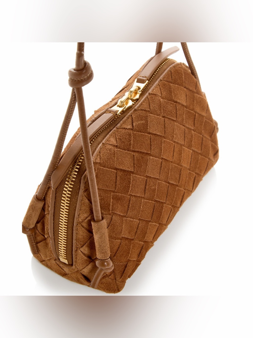 BOTTEGA VENETA Concert Intrecciato suede leather crossbody bag pouch - Picture 6 of 8